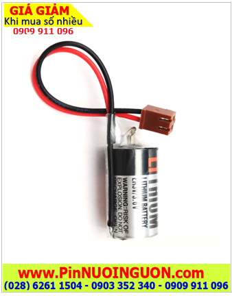 Toshiba ER3V (Zắc Omron); Pin nuôi nguồn Toshiba ER3V lithium 3.6v 1/2AA 1000mAh chính hãng _XUất xứ Nhật 
